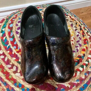 Dansko shiny  multicolor clogs